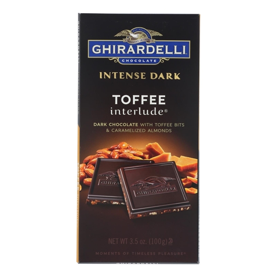 Ghirardelli Intense Dark Chocolate Toffee Interlude Bar - Case Of 12 - 3.5 Oz. - 0787242